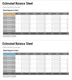 대차대조표 테이블 차트 – 재무 계획과 성과 시각화