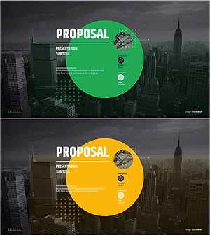 모던 시티 테마 제안서 표지 – 활동적인 도시의 이미지