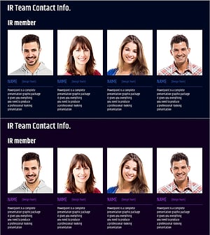 주요 IR 팀 인력 슬라이드 – 멤버 소개와 연결