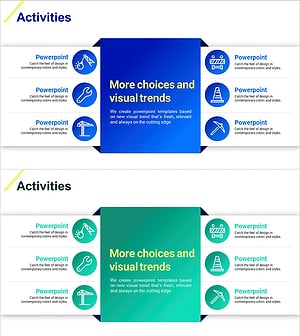건축 회사 사업 활동영역을 시각화한 다이어그램 슬라이드
