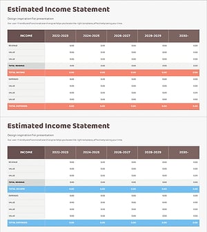 연도별 수익 계산서 슬라이드