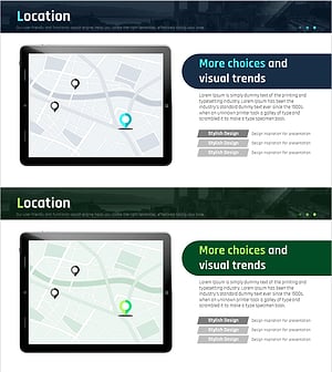 회사 요약 소개와 약도 슬라이드 – 기업 위치 및 청사진