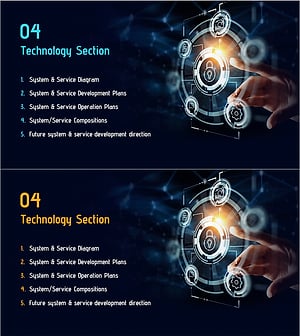 미래 기술 사회 제안서 간지 슬라이드 – 혁신과 발전