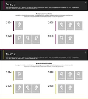 연도별 수상내역 소개 – 성취와 영감