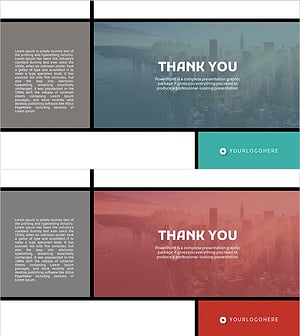 Mondrian Pattern Theme Business Plan Template Ending Cover