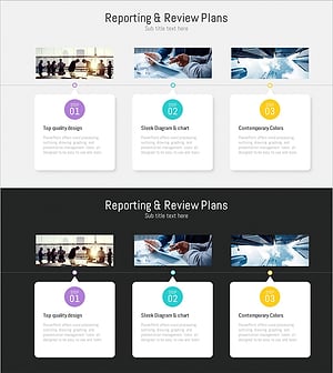 보고 및 검토 계획 슬라이드 – 단계별 진행