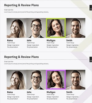 주요인력 검토 계획 슬라이드 – 고객 성공 사례와 맨파워