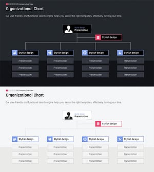 모던 심플 조직도 다이어그램 – 기술적 구조의 명확한 시각화