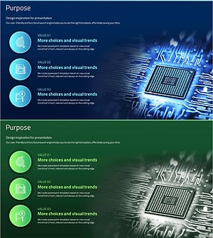 혁신적인 기술 사업 목표 슬라이드 템플릿