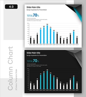 블루 칼럼 차트 – 매출 성과 시각화