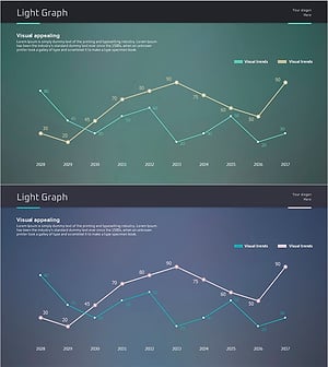 아이디어 프레젠테이션 와이드 템플릿 꺾은선 차트