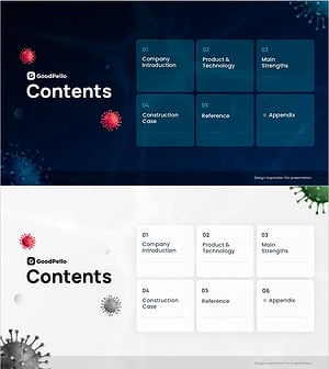 회사 소개 및 제품 기술 슬라이드 – 신뢰성과 전문성을 강조