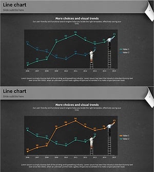 레인보우 페이퍼 템플릿으로 꺾은선 그래프 작성