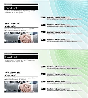 곡선 배경의 비즈니스 프로젝트 리스트