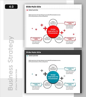 헬스케어 PPT 전략 다이어그램 – 사업 비전과 해결 방안