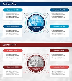 비즈니스 분야 소개 슬라이드 - 현대적 감성을 담은 디자인