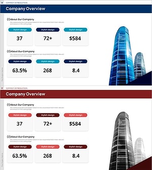 기업 개요를 시각화한 슬라이드 – 트렌드 디자인