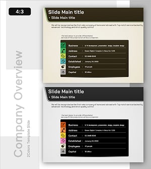 실루엣 PPT 회사개요 – 클러스터 형식의 정보 시각화