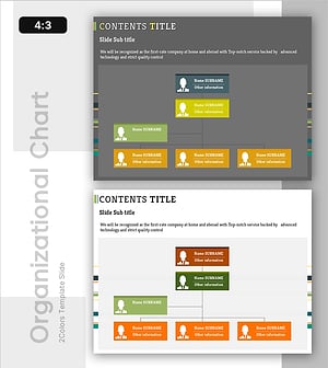 조직도를 시각화한 컬러 박스 – 회사 소개