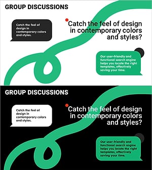 라인드로잉 테마 그룹 토론 슬라이드