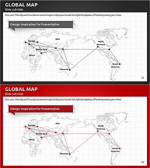 모던 비즈니스 플랜 템플릿 지도 – 글로벌 네트워크 소개