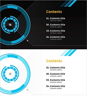 Geometry PowerPoint Template Wide Table of Contents – Clear Structure