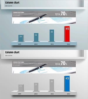 사각형 프레임 템플릿 – 세로막대 차트