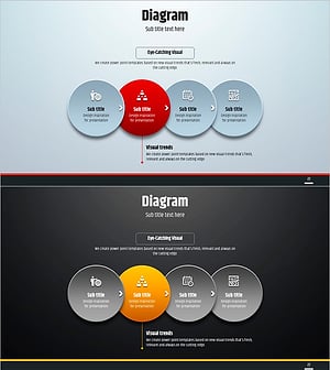 심플 원형 템플릿 다이어그램 – 운영 계획과 흐름 강조