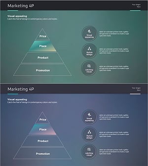 아이디어 프레젠테이션 와이드 템플릿 피라미드 다이어그램