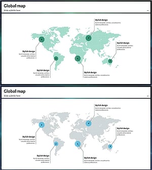 블루 그린 톤 글로벌 네트워크 지도