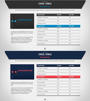 비즈니스 플랜 PPT 디자인 – 엑셀 테이블 활용