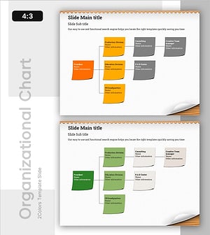 Post-it Tree Structure Slide – Clear Visualization of Organization Chart