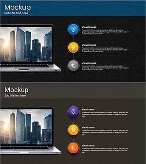 터치 와이드 슬라이드 템플릿 - 모던한 목업 디자인