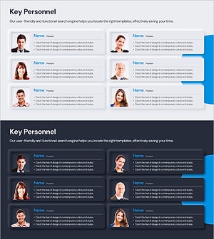 전문가 프로필을 한눈에 담은 슬라이드