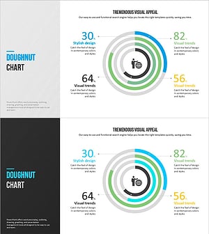 모던 블루 템플릿 도넛차트 – 시장 점유율 분석