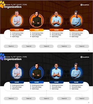 조직도 및 전문가 소개 프레젠테이션 템플릿 – 스타일리시한 디자인