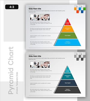 컬러 피라미드 구조 PPT – 마케팅 목표 설정에 적합한 슬라이드