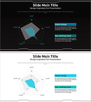 기하학 무늬 와이드 피피티 레이더 차트 – 시장 및 경쟁사 분석