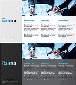 모던 블루 템플릿 칼럼 텍스트 - 전략과 비전을 담다