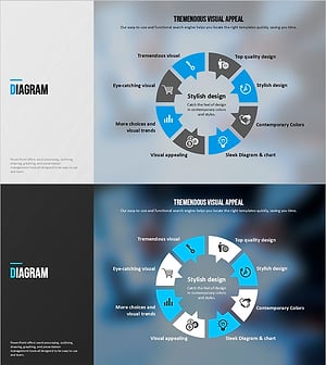 모던 블루 템플릿 다이어그램 – 비즈니스 소개