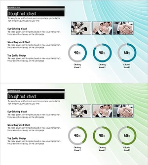 트리플 블루 그린 도넛형 차트 – 시각적 데이터 분석