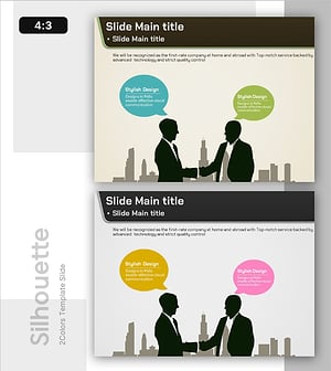 거래 성사 실루엣 슬라이드 – 고객 성공 사례 강조