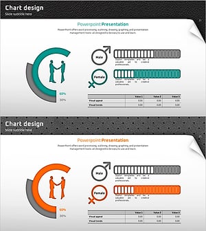 퀄리티 파워포인트 와이드 템플릿 남녀 분석
