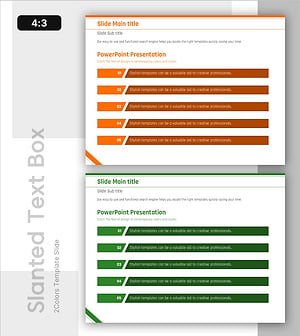 대각선 텍스트 박스 항목을 활용한 사업 관리 슬라이드