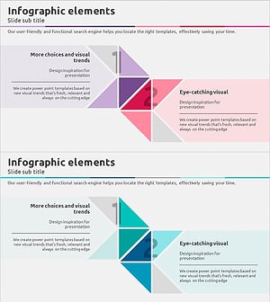 삼각형 패턴 인포그래픽 슬라이드 템플릿 – 전략과 목표