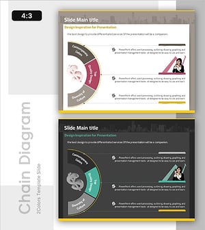 프리젠테이션 디자인 영감을 보여주는 슬라이드 – 현시대의 색과 품질