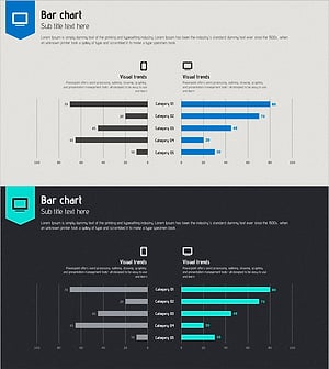 온라인 프레젠테이션 템플릿 – 쌍가로 막대 그래프