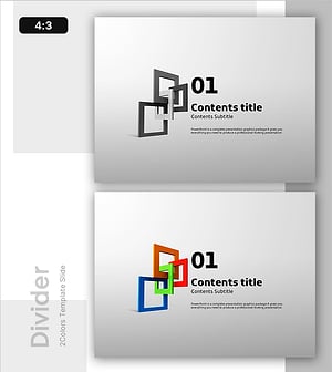 스퀘어 레이아웃 PPT 간지 - 시각적으로 돋보이는 슬라이드 구성