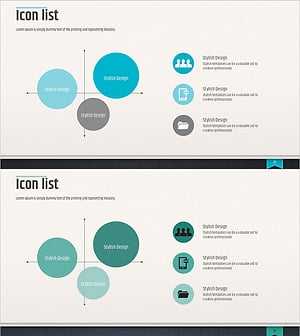 모던 비즈니스 프레젠테이션 템플릿 아이콘 리스트 – 마케팅 전략 강화