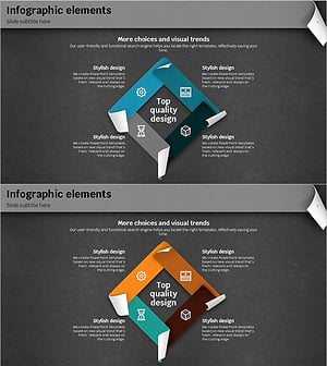 레인보우 페이퍼 템플릿 인포그래픽 요소